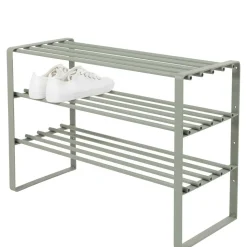 70x49x29 Schuhregal aus Stahl in Graugrün - Citro