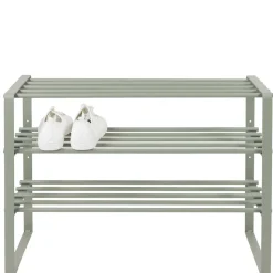 70x49x29 Schuhregal aus Stahl in Graugrün - Citro