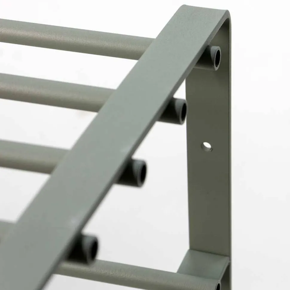 70x49x29 Schuhregal aus Stahl in Graugrün - Citro