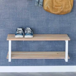 71x26x34 Schuhregal in Eiche & Weiß - Marcios