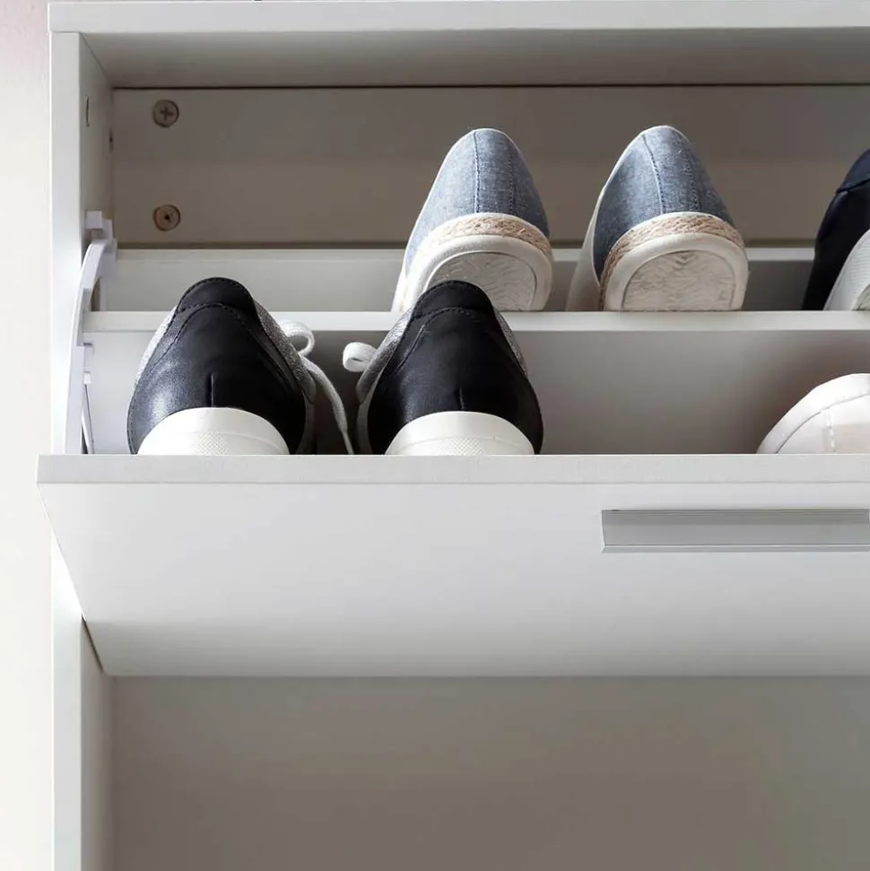 120x81x24 Schuhschrank mit 4 Klappen - Tudan