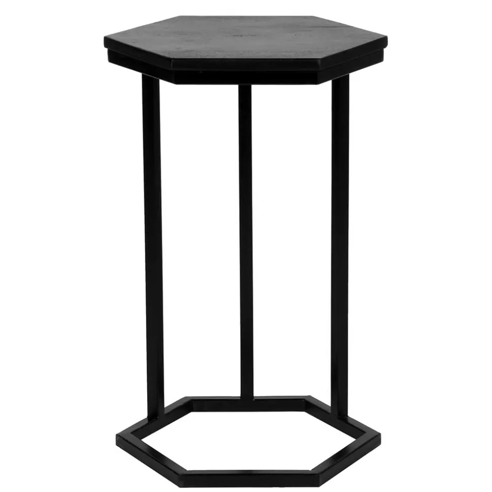 40x62x40 Sechseck Beistelltisch in Schwarz - Palium