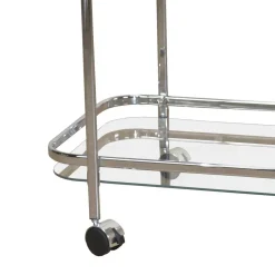 69x75x44 Servierwagen aus Glas & Chrom - Malga