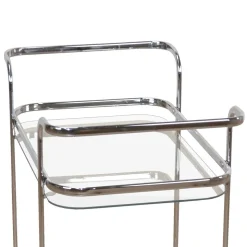 69x75x44 Servierwagen aus Glas & Chrom - Malga