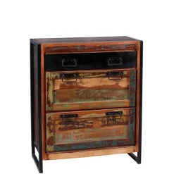 80x96x40 Shabby Schuhschrank mehrfarbig - Ensley