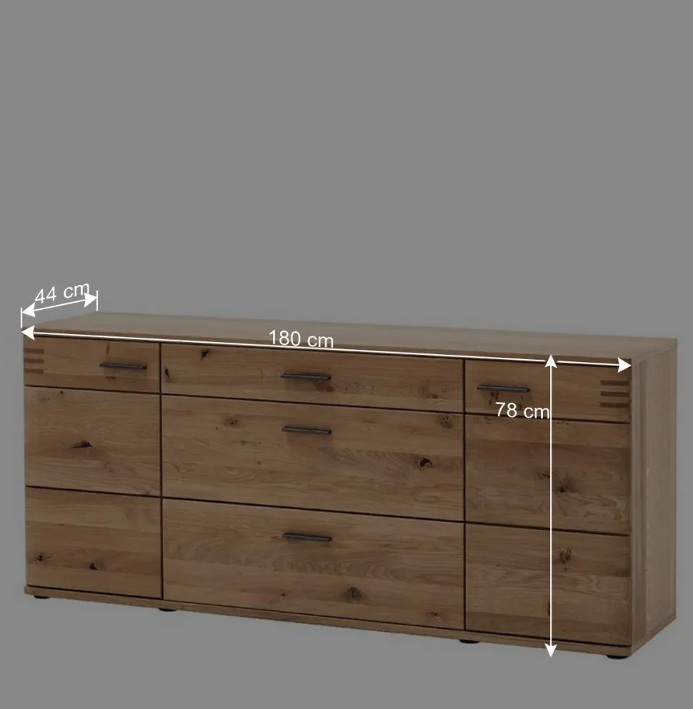 180x78x44 Sideboard mit Furnier Eiche Bianco - Crupean