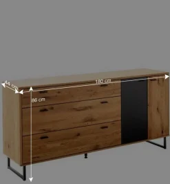 180x86x44 Sideboard mit Metall Bügelgestell - Flacona