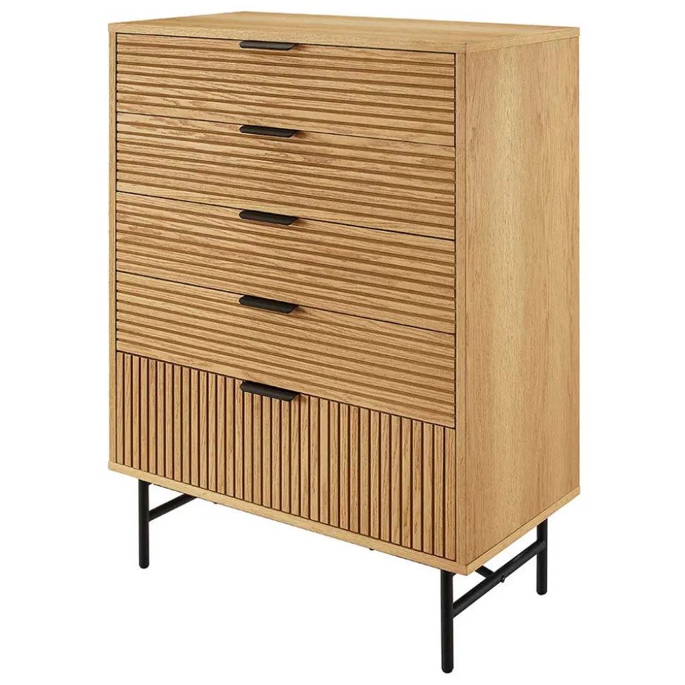 80x113x40 Skandi Hochkommode in Eiche - Piassona