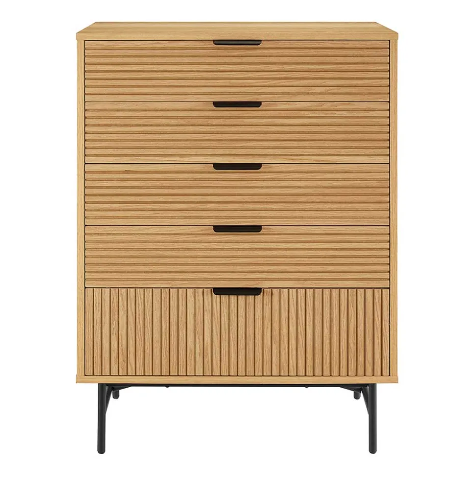 80x113x40 Skandi Hochkommode in Eiche - Piassona