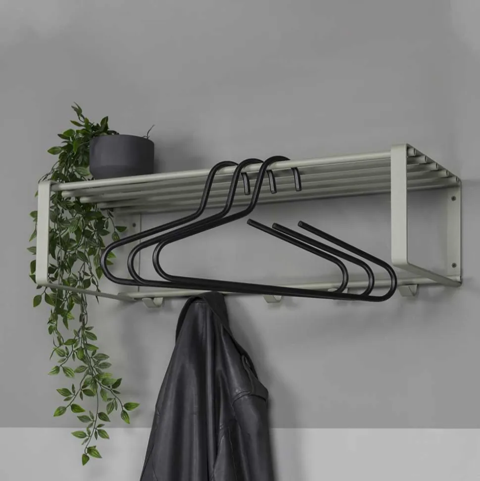 70x19x29 Stahlgarderobe in Graugrün lackiert - Itulian