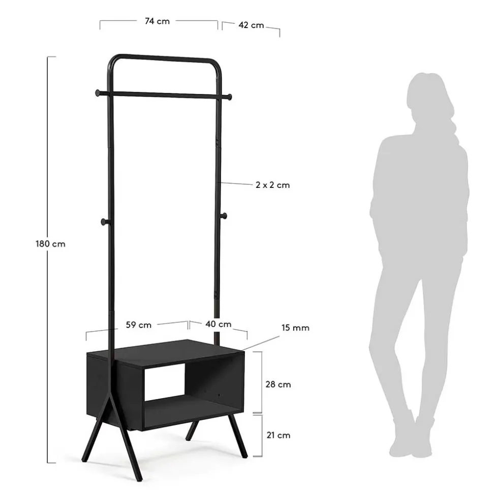 74x180x42 Standgarderobe mit Schuhablage - Bados