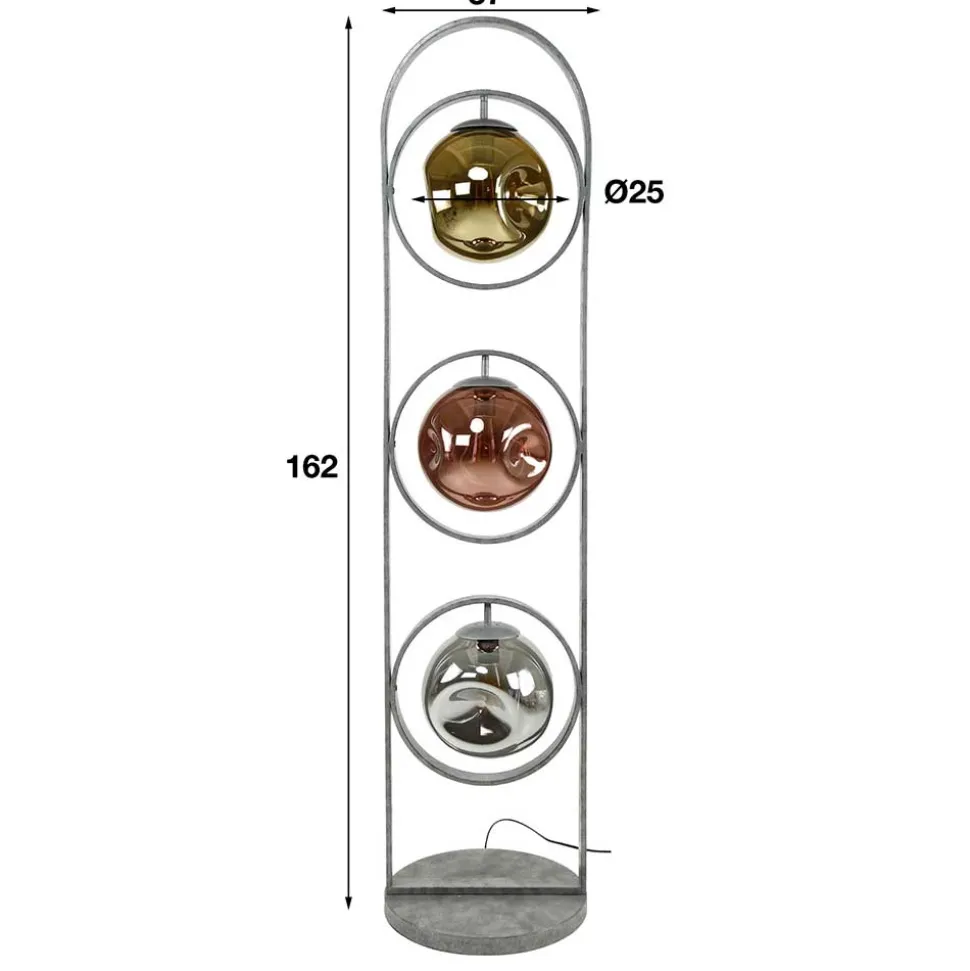 37x160x37 Standleuchte aus Glas mehrfarbig - Tedoria