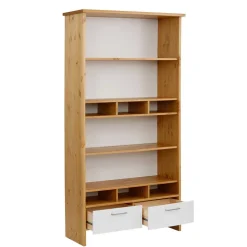 102x188x39 Standregal in Weiß & Honig - Enjes