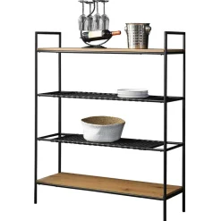 110x129x34 Standregal mit vier Ablagen in Natur - Zavias