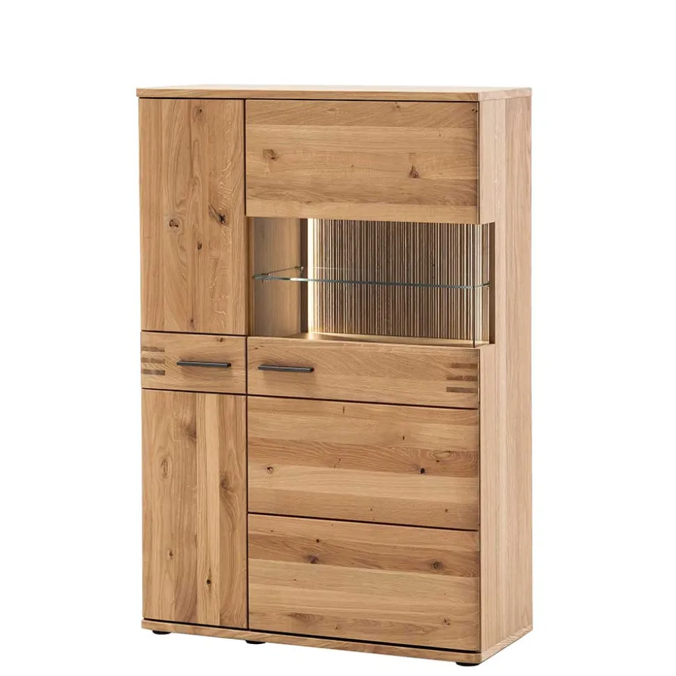 90x136x37 Stauraumvitrine als Highboard - Crupean