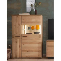 90x136x37 Stauraumvitrine als Highboard - Crupean