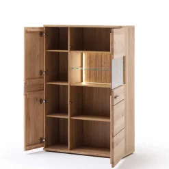 90x136x37 Stauraumvitrine als Highboard - Crupean