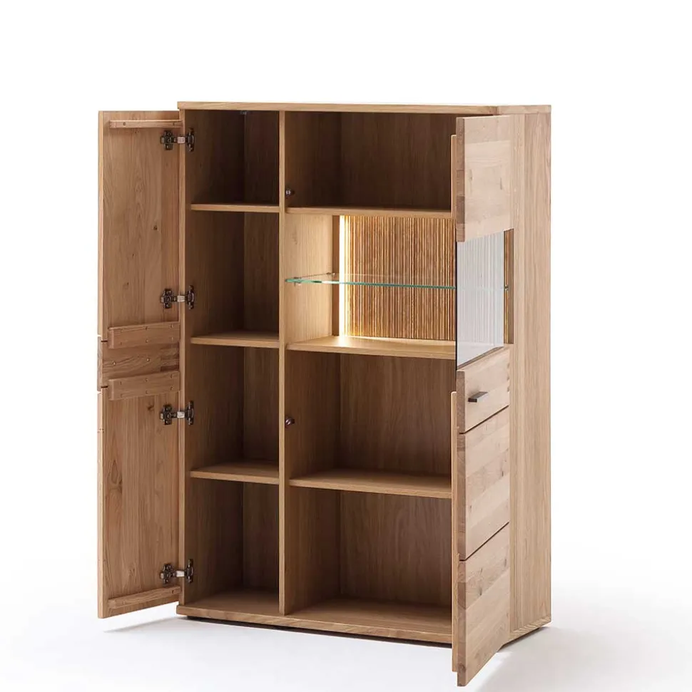 90x136x37 Stauraumvitrine als Highboard - Crupean