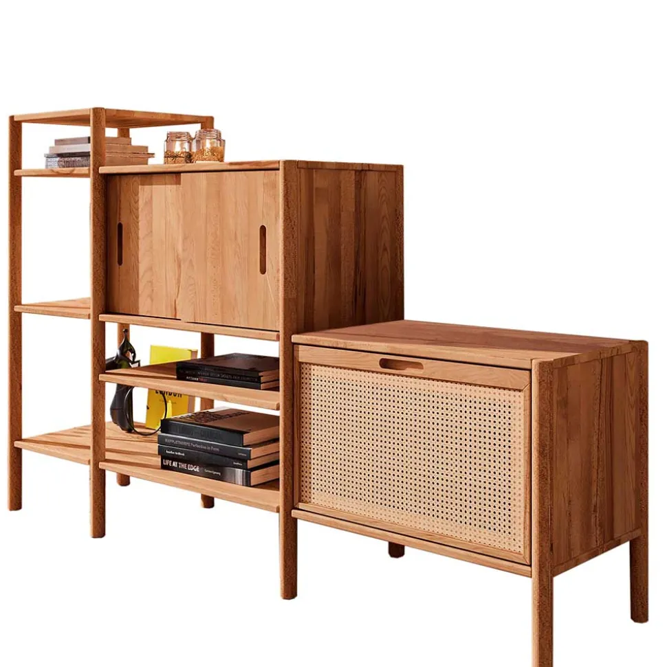 190x123x46 Stufiges Regal mit Schiebetüren - Indrya