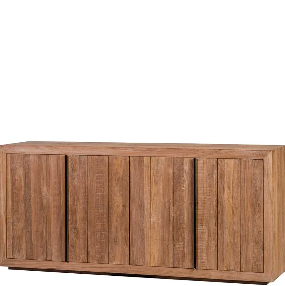 200x90x50 Teak Sideboard in Natur & Schwarz - Myons
