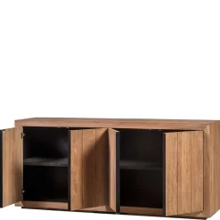 200x90x50 Teak Sideboard in Natur & Schwarz - Myons