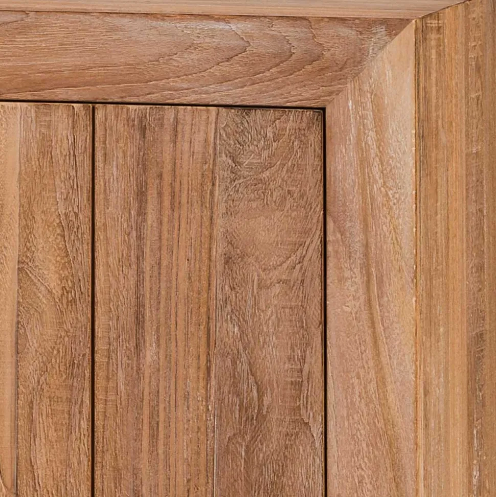 200x90x50 Teak Sideboard in Natur & Schwarz - Myons