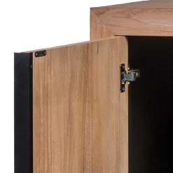 200x90x50 Teak Sideboard in Natur & Schwarz - Myons