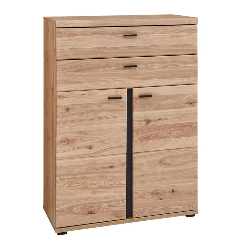 90x124x38 Teilmassiver Büroschrank modern - Emly