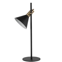 18x55x18 Tischlampe in Schwarz & Messingfarben - Marike