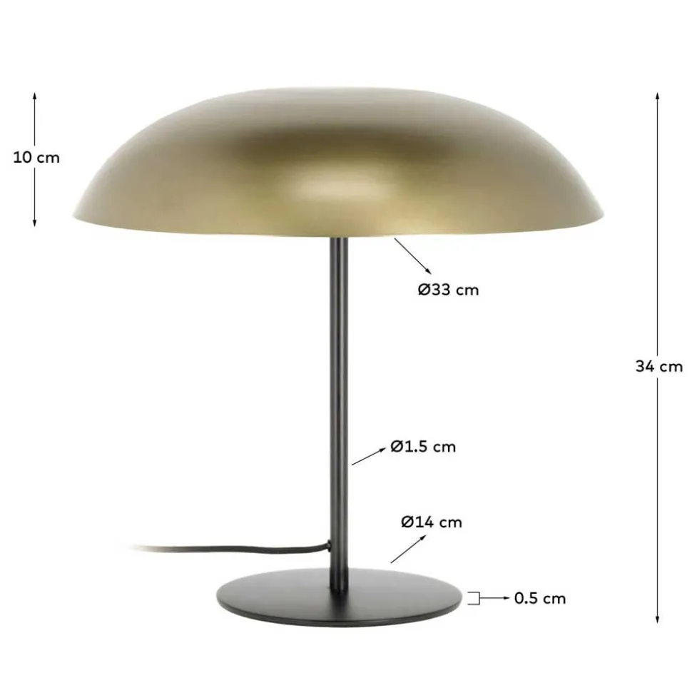33x34x33 Tischleuchte im Pilz Design in Messing - Jaitur