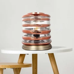 20x21x20 Tischleuchte in Kupfer & Klar - Mona