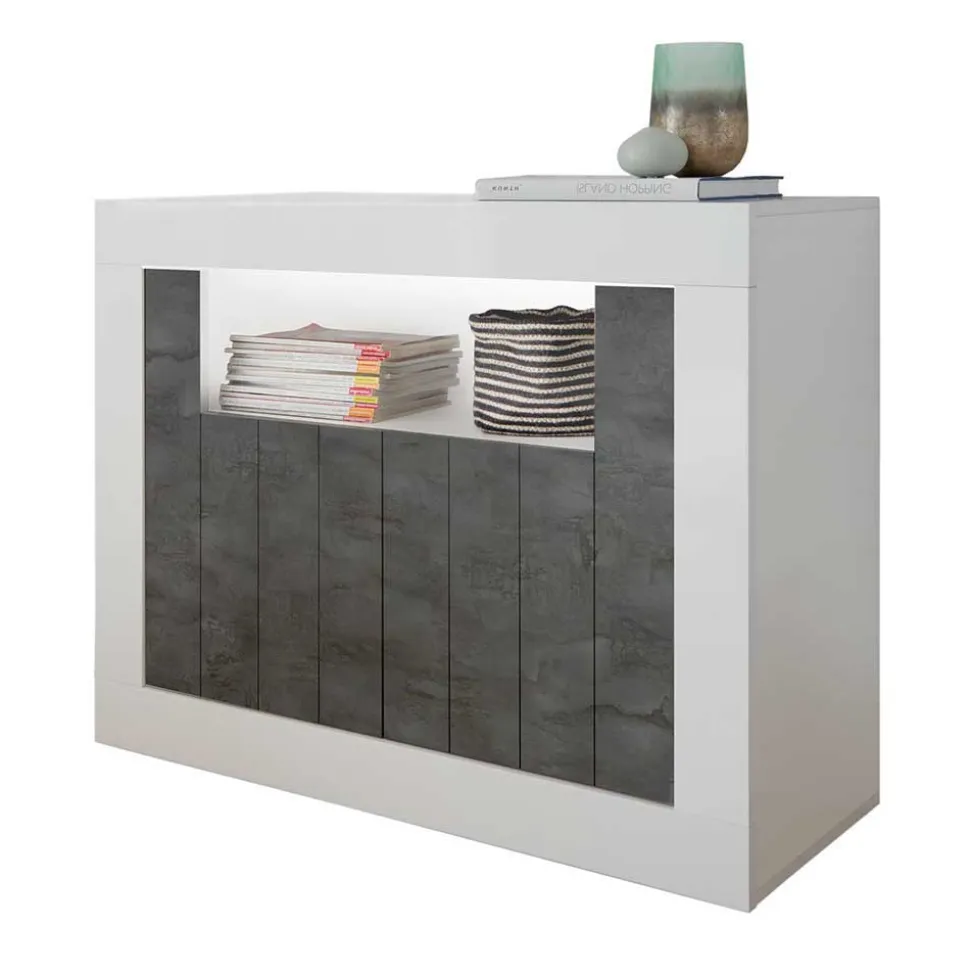 110x86x43 Türen Kommode in Grau Dekor - Voskala