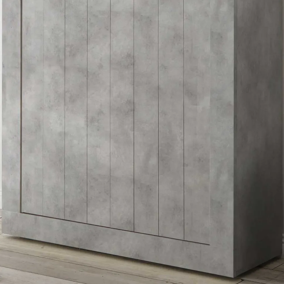 110x144x43 Türen-Highboard in Beton Dekor - Eman