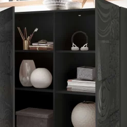 121x111x42 Türen-Kommode in Grau Glanz - Ipatal