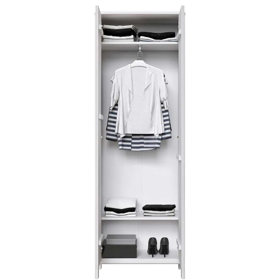 65x192x34 2-türiger Garderobenschrank in Weiß - Oranias