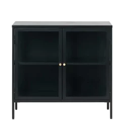 90x85x40 2-türiger Schrank aus Glas & Metall - Butoaie