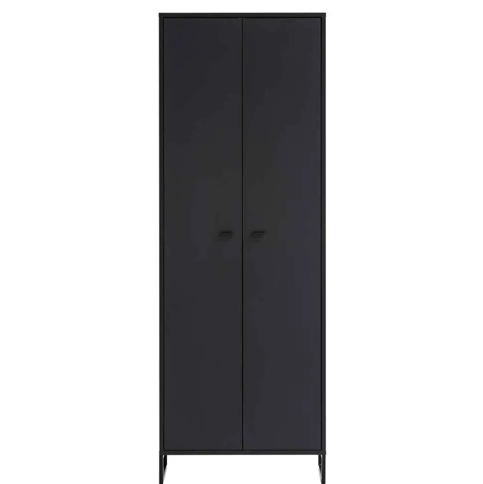 60x170x33 2-türiger Schuhschrank in Schwarz - Anderian