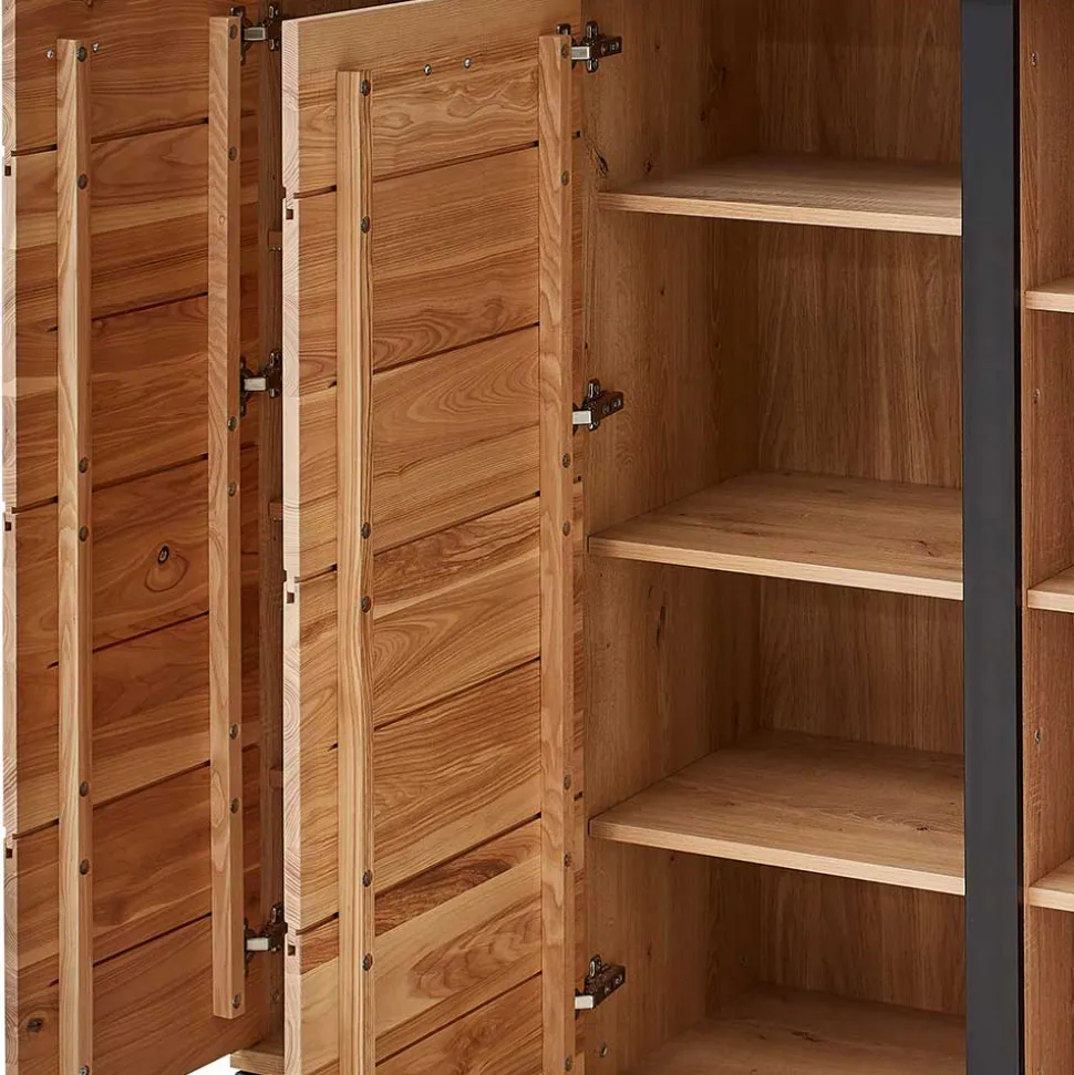 123x121x42 3-türiges Highboard teilmassiv - Latenda