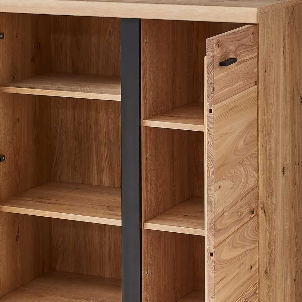 123x121x42 3-türiges Highboard teilmassiv - Latenda