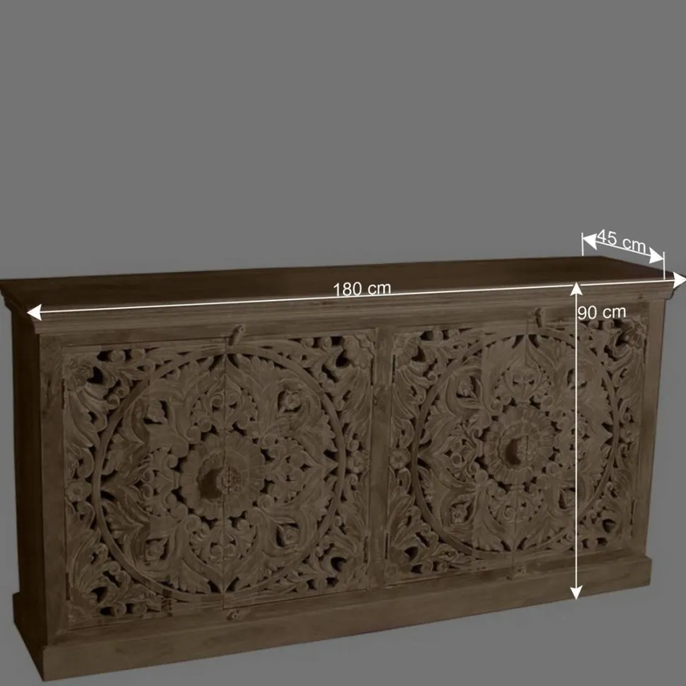 180x90x45 4-türiges Sideboard im Ethno Stil - Runiasa