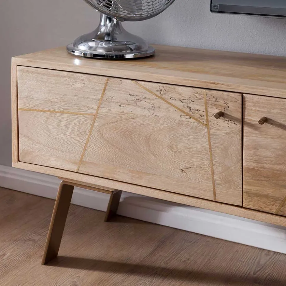 145x47x35 TV Lowboard aus Mango Massivholz - Geyco