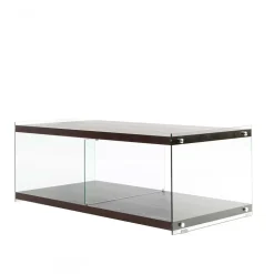 120x45x60 TV Lowboard in Walnuss & Transparent - Adlona