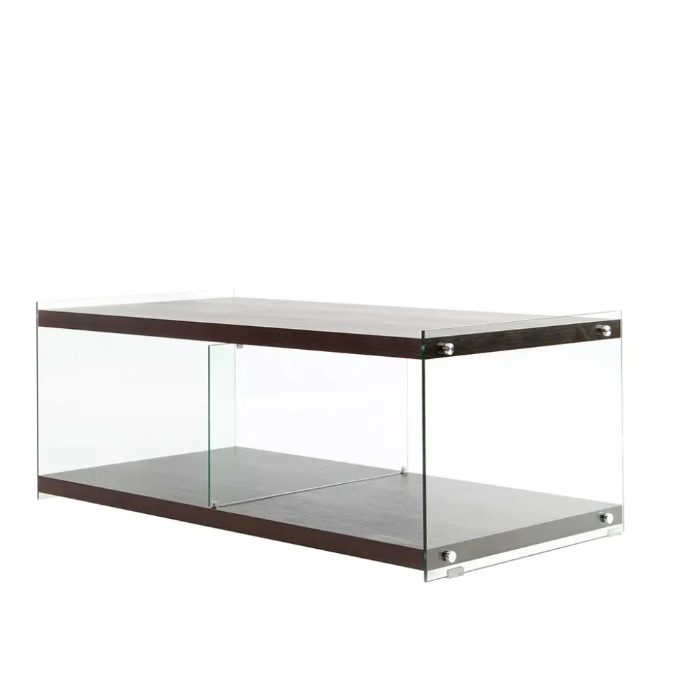 120x45x60 TV Lowboard in Walnuss & Transparent - Adlona