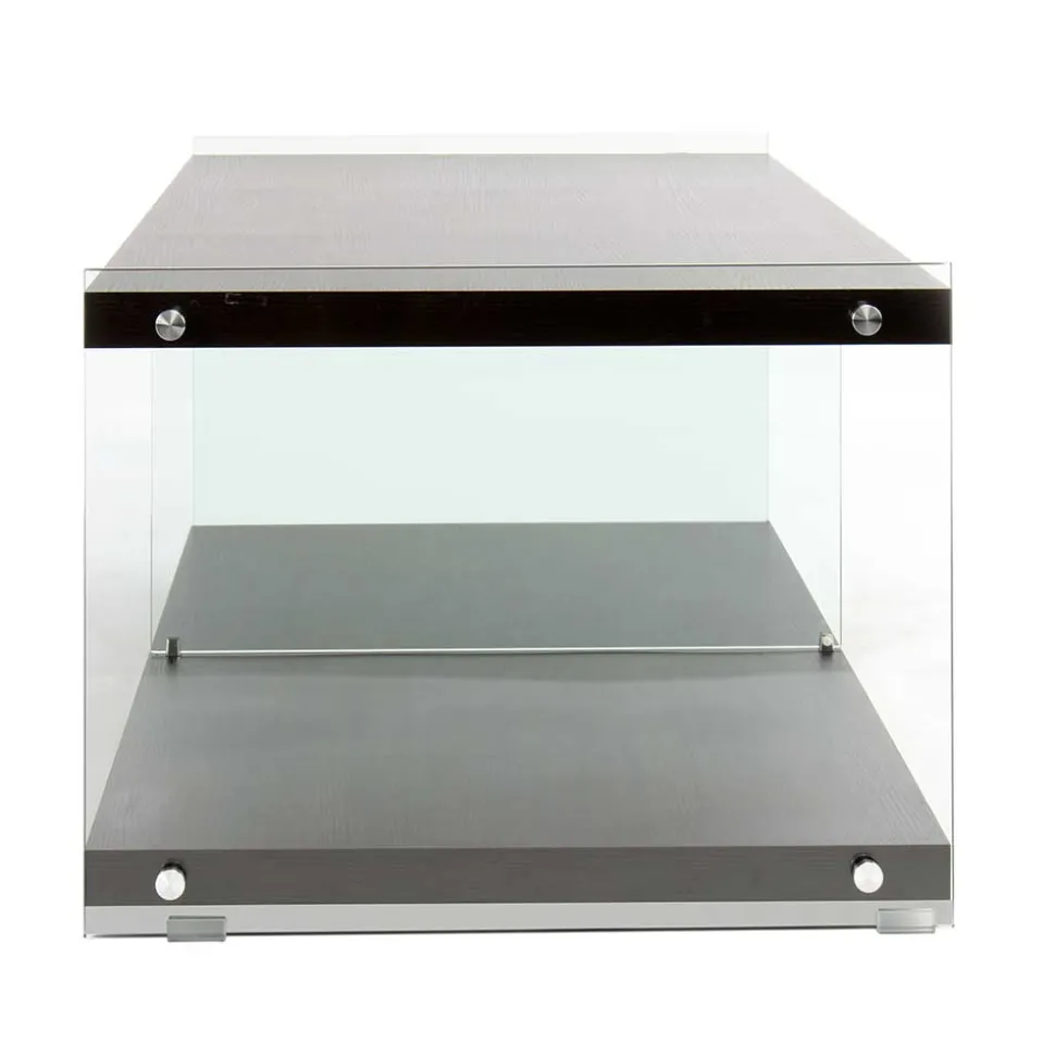 120x45x60 TV Lowboard in Walnuss & Transparent - Adlona