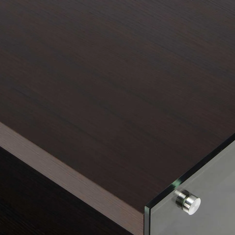 120x45x60 TV Lowboard in Walnuss & Transparent - Adlona