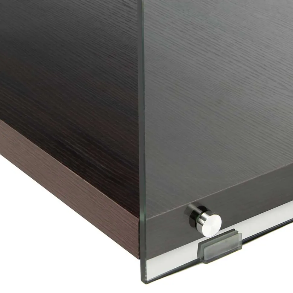 120x45x60 TV Lowboard in Walnuss & Transparent - Adlona