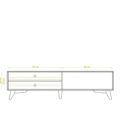 180x48x40 TV Möbel in Wildeiche & Weiß - Diesta