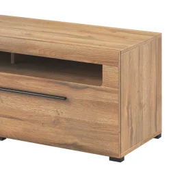 140x52x50 TV Unterschrank in Eiche Optik mit Schwarz - Aberdeen