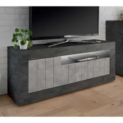 138x56x43 TV Unterschrank in Grau zweifarbig - Dionassa