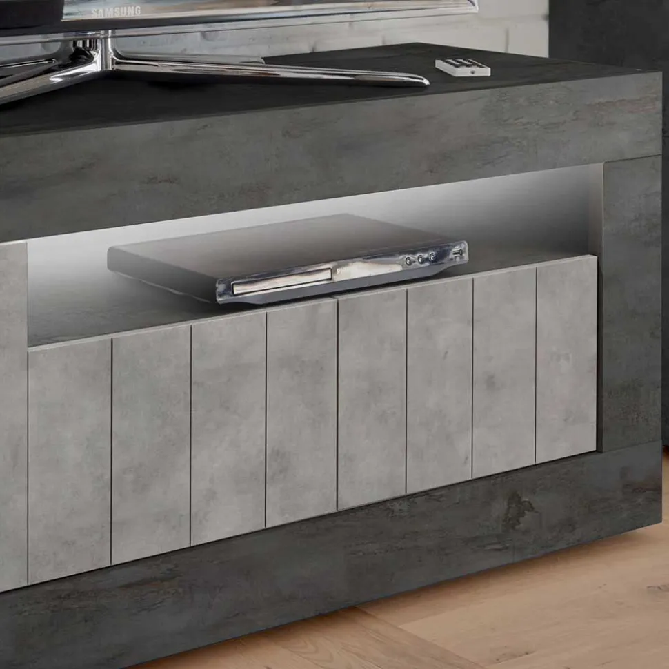 138x56x43 TV Unterschrank in Grau zweifarbig - Dionassa